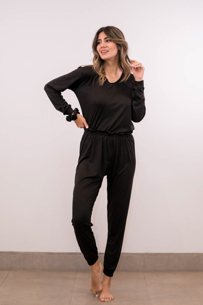 P21- Pantalón Tipo Jogger y Blusa Manga Larga con Puños