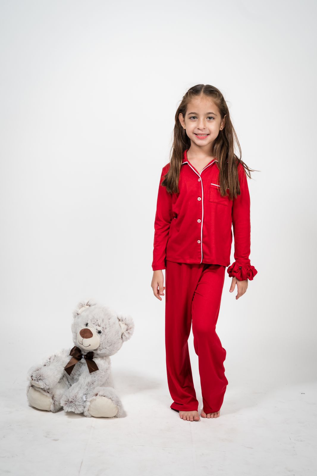 H26- Pantalón y Blusa de Botones Manga Larga